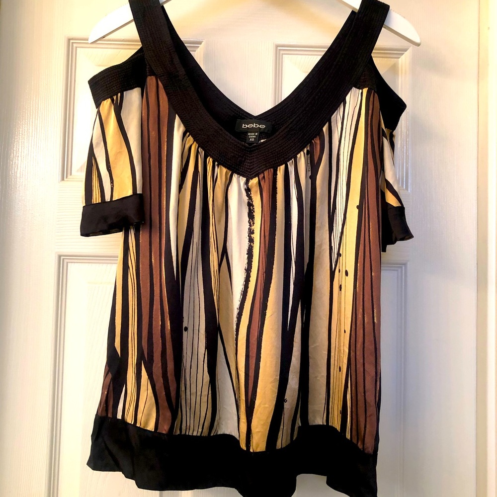 Silk cold shoulder blouse by bebe